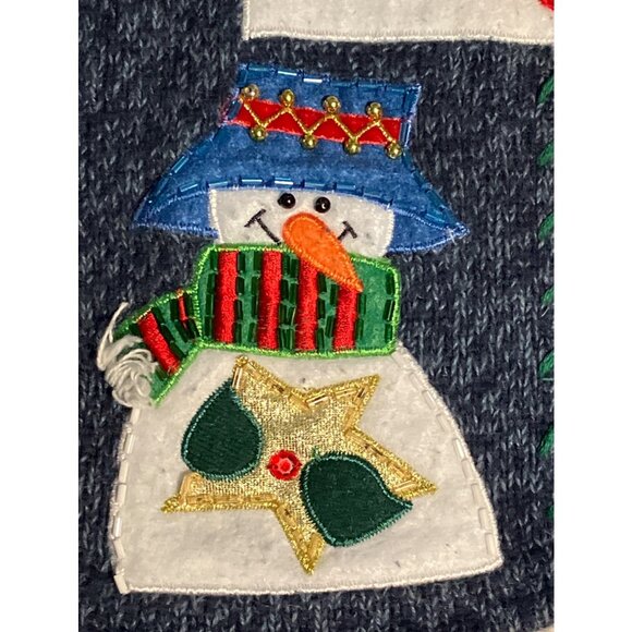 Tiana International Christmas Collection Snowman Zip Sweater M - Picture 4 of 13